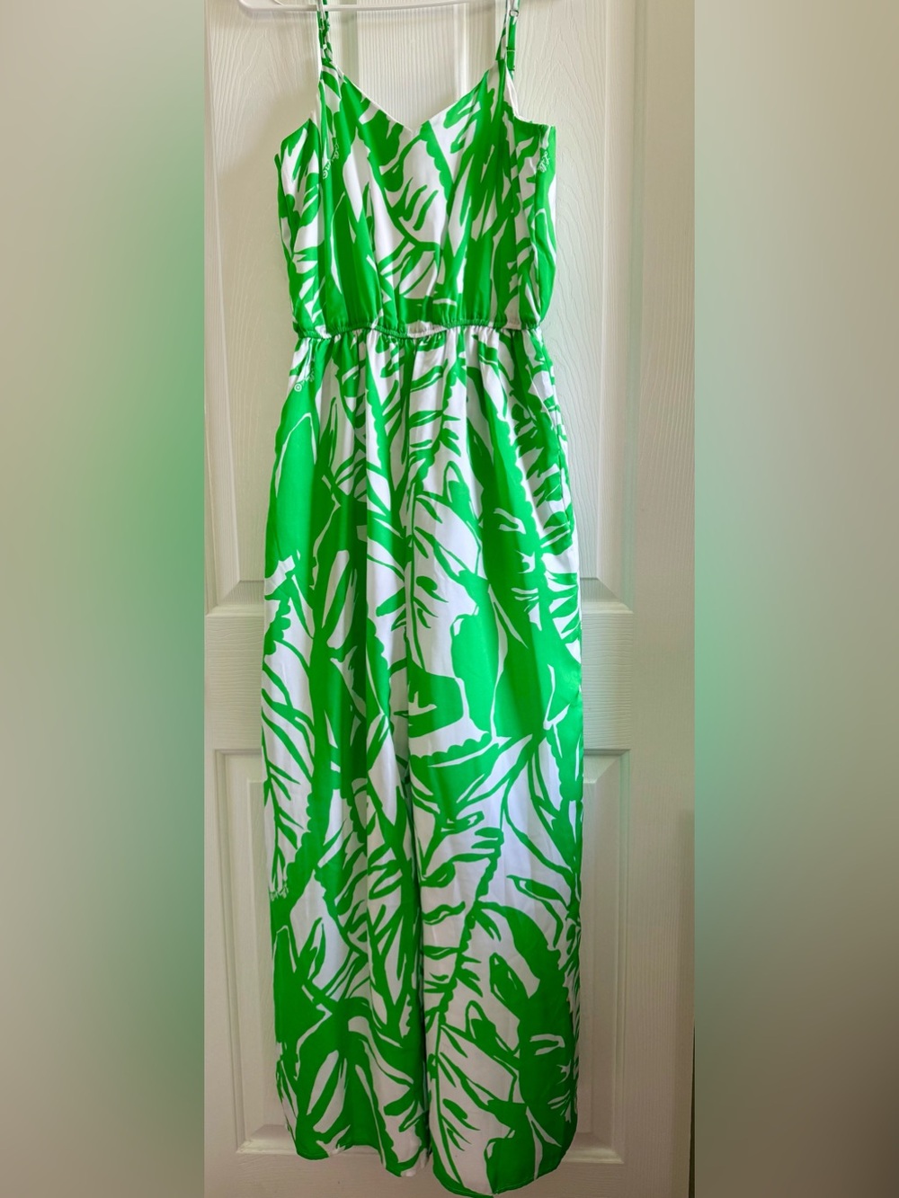 Lilly Pulitzer White and Green Tropical Romper